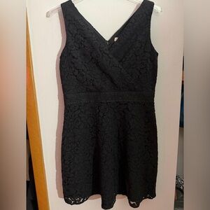 LOFT Black Lace Midi Dress